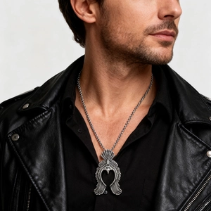 Eagle Pendant Necklace Vintage Stainless Steel Flying Bird Wing Gothic Punk Biker Jewelry For Men