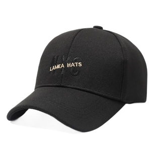Classic black baseball cap with NYC embroidery and structured brim in a 45-degree angle view