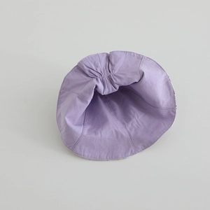 Chapeau de soleil violet pour enfants avec bande élastique et coton réversible