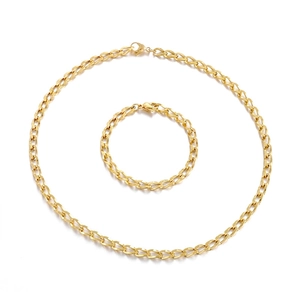 Edelstahl Cuban Gliederkette Und Armband Für Damen Herren Minimalistischer Gold Silberner Hip Hop Schmuck