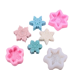3D snowflake silicone molds for DIY scented candles and handmade soaps in various designs