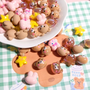 DIY cartoon beads set with bear bunny and star shapes for handmade jewelry making