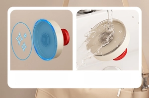 Washable vacuum suction hook showing waterproof feature and reusable damage-free wall mounting