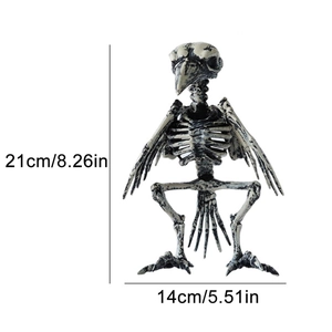 Detailed dimensions of the Halloween bird skeleton model measuring 21cm by 14cm