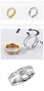 Macro detail of 18k gold plated wide band ring with square white shell and zircon pave