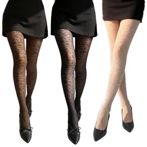 Women Sexy Leopard Print Pantyhose High Elastic Sheer Tights Anti Hook Nylon Hosiery Pointelle Fashionable Leggings