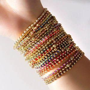 Beaded Bracelet Women Elastic Semi Precious Stone With Gold Plated Metal Beads Bohemian Stackable Minimalist Jewelry