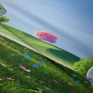Detail showing high-quality digital printing and soft fabric texture of nature tapestry