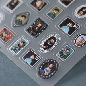 5D embossed nail art stickers featuring vintage 3D miniature oil painting stamp designs