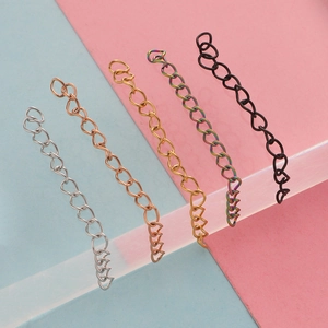 Five colors of stainless steel extender chains for DIY jewelry making and necklaces