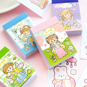 Cute Cartoon Girl Washi Paper Sticker Book Mini Decorative Scrapbooking Material DIY Planner Journal Stationery Accessory