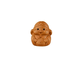 Figurine de Zhu Bajie sculptée à la main en bois de thuya pour décoration de bureau et thé