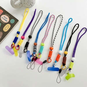 Cordons de téléphone tressés colorés en nylon avec boucles réglables en divers coloris