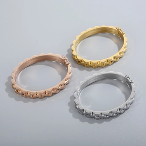 Bracelet Homme En Acier Inoxydable Design Vague Style Bracelet De Montre Bijoux Mode Hip Hop Polis