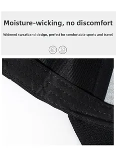 Macro detail of the wide moisture-wicking sweatband inside a black baseball cap