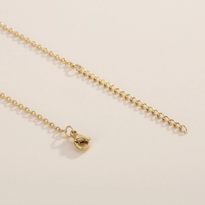 Dettaglio catena in acciaio inossidabile placcato oro 18K con chiusura a moschettone