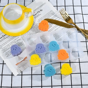 12-cavity ghost shaped silicone mold for Halloween baking and DIY resin crafts