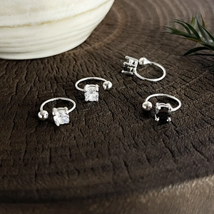 925 Sterling Silver Ear Cuff Earrings No Piercing Four-Prong Zircon Round Bead Minimalist Jewelry Women