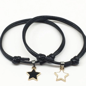 Pentagram Star Pendant Bracelets Adjustable Wax Cord Minimalist Jewelry For Couples Friendship Unisex