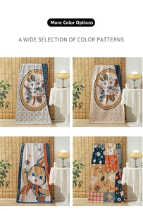 Detail showing four assorted printed patterns of soft 4-layer cotton gauze bath towels