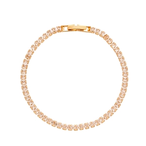 Bracelet tennis minimaliste en zircon carré finition or 18 carats avec fermoir sécurisé