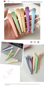 Close-up of colorful macabre duckbill hair clips with a matte finish for styling