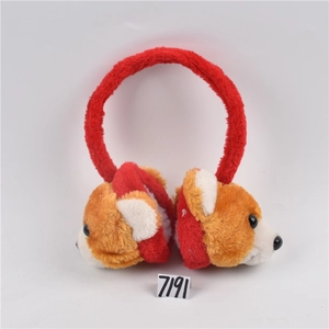 Cute plush Corgi ear muffs for Christmas party costumes and winter warmth for kids