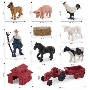 Juego de granja de 10 piezas con tractor, establo y figuras de animales realistas