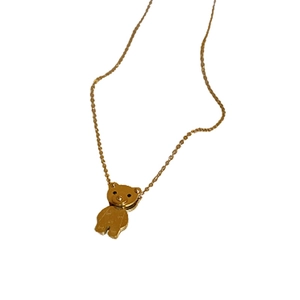 Collana minimalista placcata in oro con ciondolo a forma di orsetto e zirconi incastonati