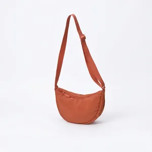 Nylon Crescent Crossbody Bag Dumpling Shape Water Resistant Casual Versatile Travel Shoulder Purse For Women