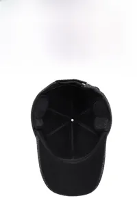 Close-up of winter baseball cap with plush lining and protective earflaps for cold weather