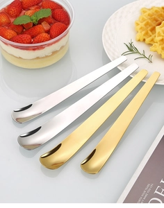Hochglanzpolierte Dessertlöffel aus Edelstahl 304 in Gold und Silber
