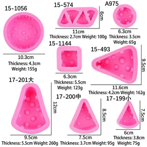 Cheese-shaped silicone molds in various sizes for aromatherapy candles and food play crafts