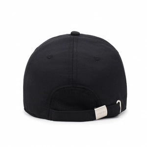 Men's winter baseball cap with ear protection and adjustable metal buckle in black