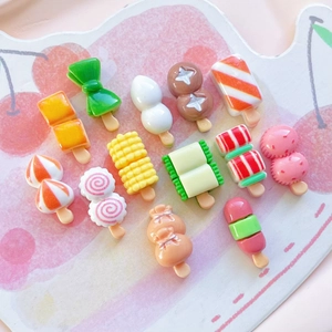 Mini charms alimentaires en résine avec modèles de glace colorés pour loisirs créatifs