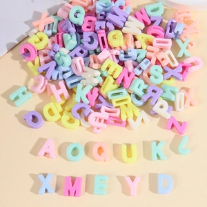 Colorful macaron acrylic alphabet beads for DIY handmade jewelry and personalized crafts