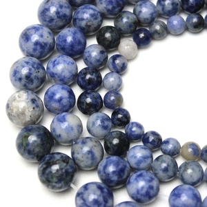 Natural blue sodalite stone round beads for DIY jewelry making in multiple sizes