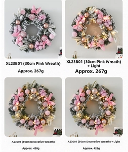 Comparaison des tailles et effets d'éclairage LED pour la couronne de Noël rose
