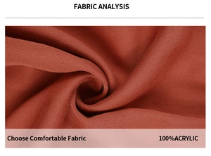Analyse détaillée du tissu montrant la texture du tricot 100% acrylique rouge rouille
