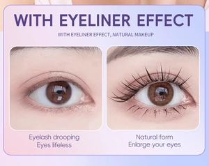Augen-Nahaufnahme zeigt den dramatischen Vorher-Nachher-Effekt magnetischer Wimpern
