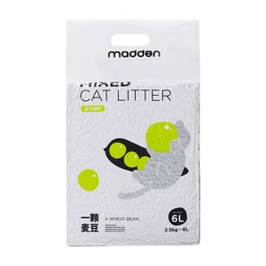 Vacuum-packed Madden 6L mixed tofu and bentonite cat litter with odor control