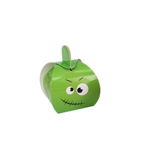 Green monster themed Halloween candy gift box with Trick or Treat print for parties