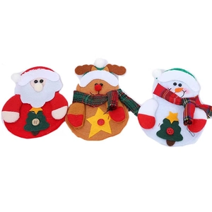 Christmas felt ornaments set featuring Santa, Reindeer, and Snowman for festive table decor