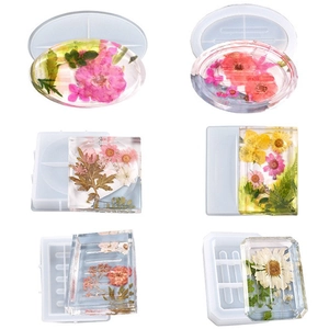 Siliconen Zeepschaal Mallen DIY Hars Gieten Geometrische Trays Drainage Groeven Epoxyhars Mallen Voor Handgemaakte Zeepbakje