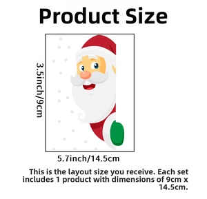 Detail view of Santa Claus switch sticker with dimensions 14.5cm x 9cm for Christmas decor
