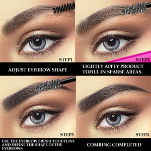 Step-by-step tutorial for applying fiber eyebrow tint with brush for defined shape