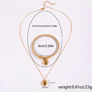 Elegant heart charm titanium steel bracelet with stardust finish for stylish women