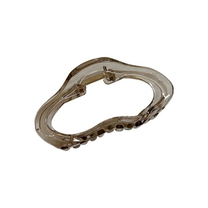Modern transparent amber cloud hair claw clip with gold spring for women hair styling