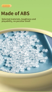 Macro detail of high-quality translucent white ABS plastic granules for ball game toys