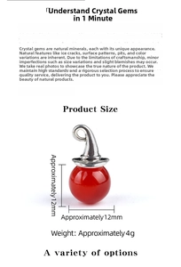 Macro detail of 12mm red agate wizard hat pendant with silver-tone metal cap and bail